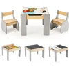 Kindertisch mit 2 Stühlen in Beige