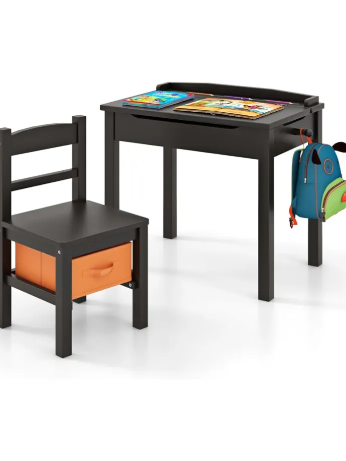 Kindertisch mit Stuhl in Braun