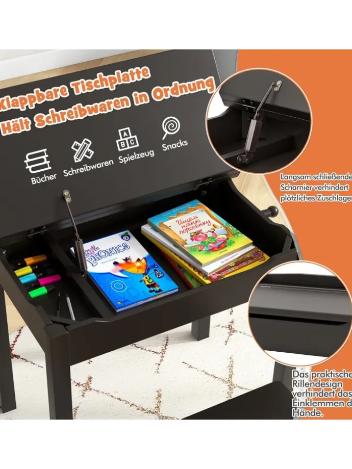 Kindertisch mit Stuhl in Braun