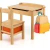 Kindertisch mit Stuhl in Hellbraun