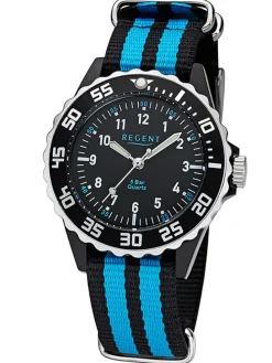 Kinderuhr Schwarz/Türkis