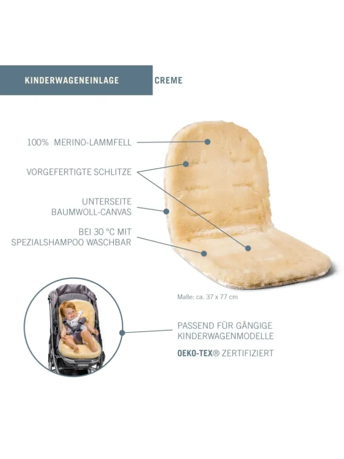 Kinderwagen Einlage TOP in Creme