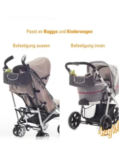 Kinderwagen-Organizer Hug it! Universal + in schwarz