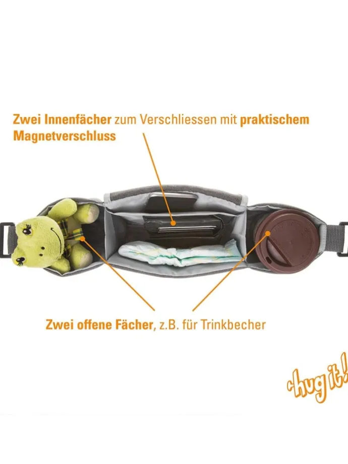 Kinderwagen-Organizer Hug it! Universal + in schwarz