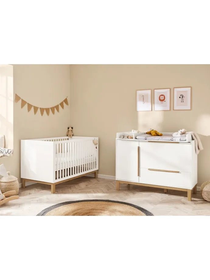Kinderzimmer-Set Juna breit mit Windeleimerauszug, 3-tlg.