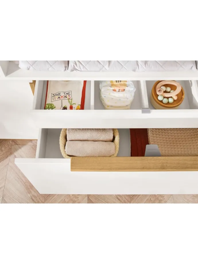 Kinderzimmer-Set Juna breit groß mit Windeleimerauszug, 4-tlg.