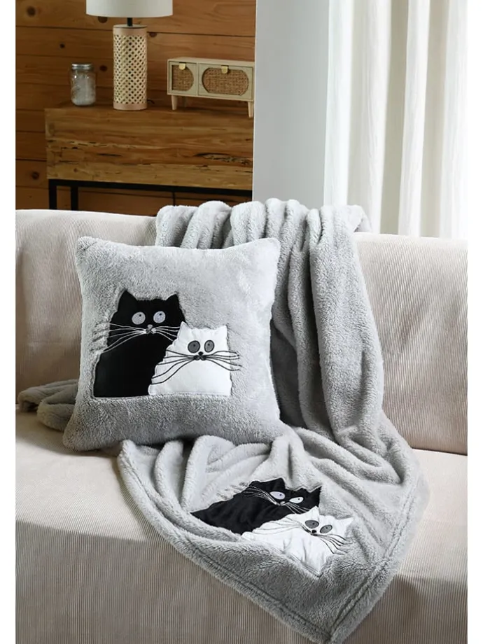 Kissen "Douillet" in Grau - (L)45 x (B)45 cm