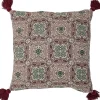 Kissen ''Fibi'' in Beige/ Türkis/ Bordeaux - (L)60 x (B)60 cm