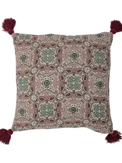Kissen ''Fibi'' in Beige/ Türkis/ Bordeaux - (L)60 x (B)60 cm