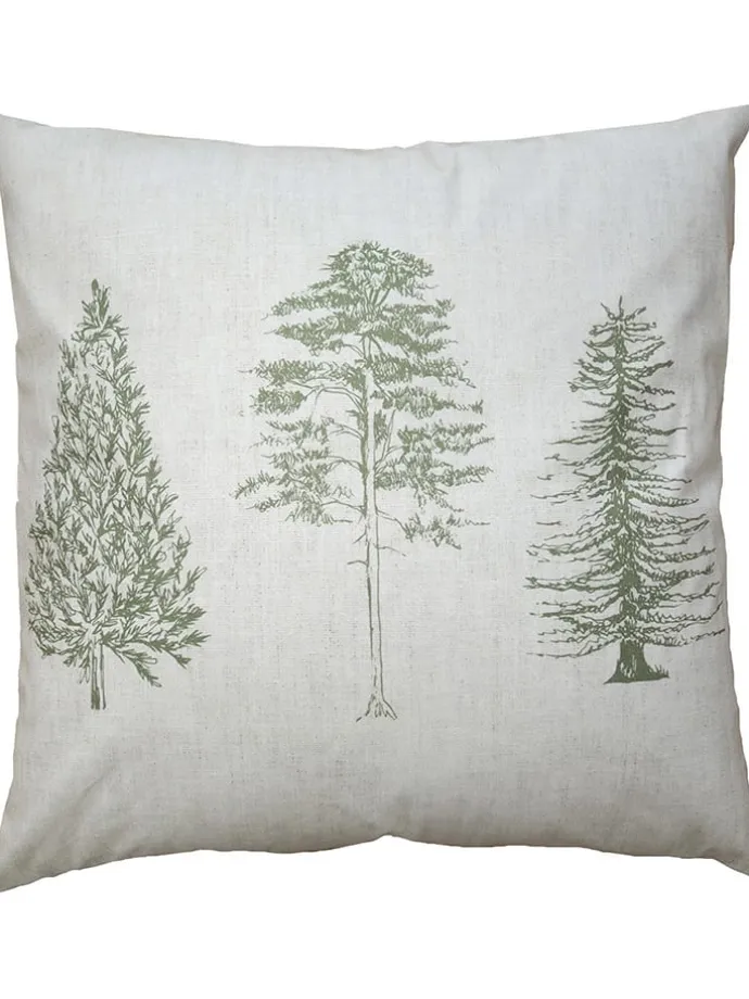 Kissenbezug ''Bäume'' in Beige/ Grün - (L)45 x (B)45 cm