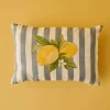 Kissenhülle ''Lemoncello'' in Creme/ Blau/ Gelb - (L)35 x (B)50 cm