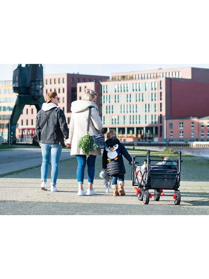 Klappbollerwagen "AddPlus" mit Bremse in Grau - (B)120 x (H)67 x (T)56 cm