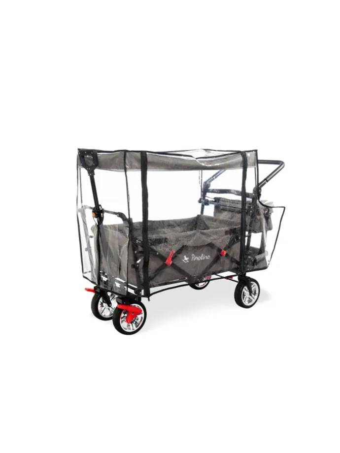 Klappbollerwagen AddPlus mit Bremse, inkl. Regenschutz in Grau, 120 x 56 x …