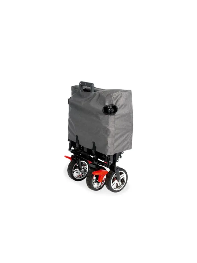 Klappbollerwagen AddPlus mit Bremse, inkl. Regenschutz in Grau, 120 x 56 x …
