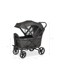 Klappbollerwagen Cruiser in Grau, 116 x 64 x 64 cm