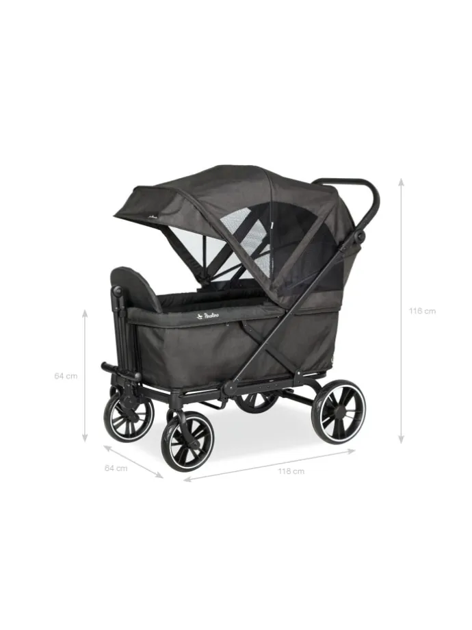 Klappbollerwagen Cruiser in Grau, 116 x 64 x 64 cm