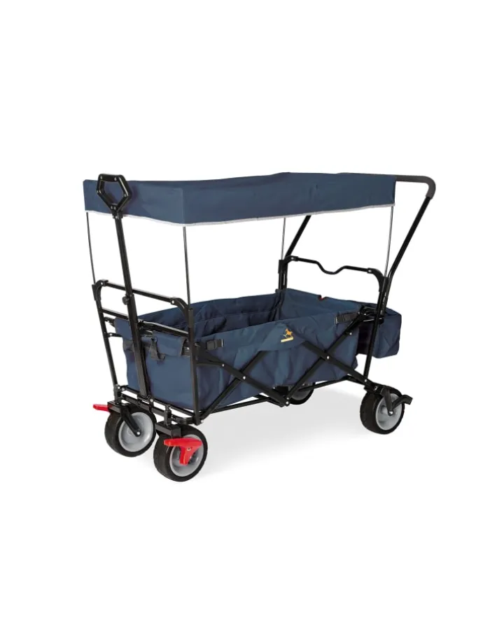 Klappbollerwagen Paxi dlx Comfort mit Bremse in Blau, 134 x 59 x 102 cm