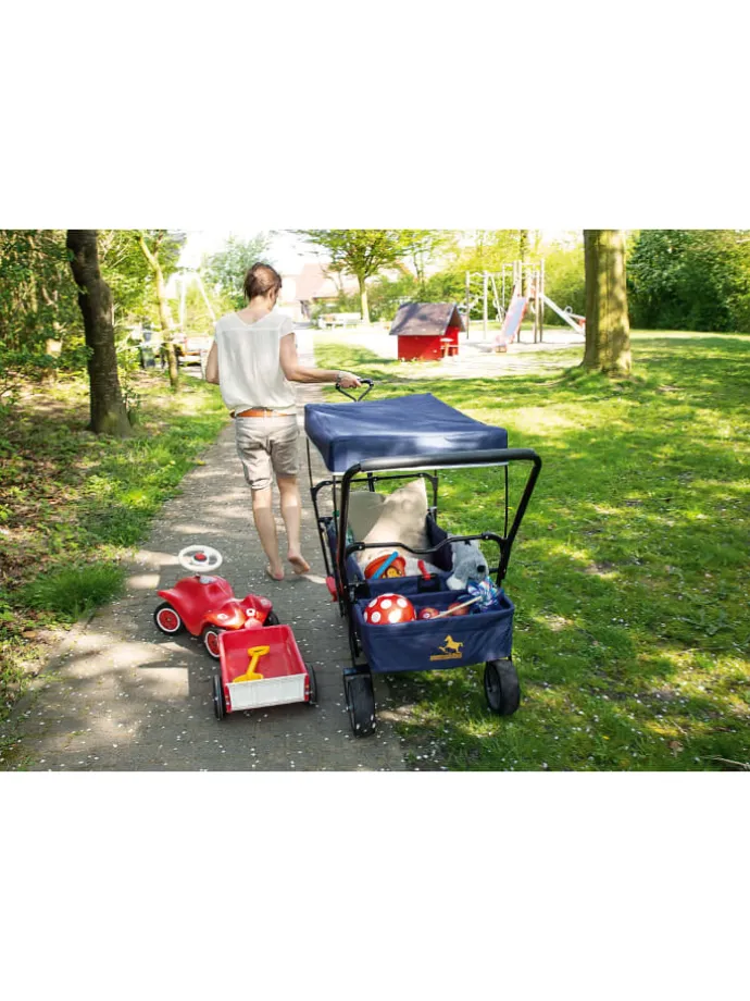 Klappbollerwagen Paxi dlx Comfort mit Bremse in Blau, 134 x 59 x 102 cm