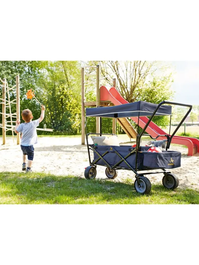 Klappbollerwagen Paxi dlx Comfort mit Bremse in Blau, 134 x 59 x 102 cm