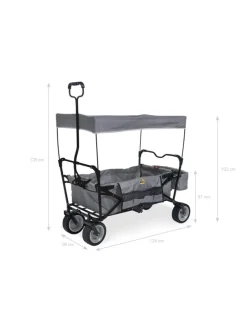 Klappbollerwagen Paxi in Grau, 124 x 59 x 102 cm