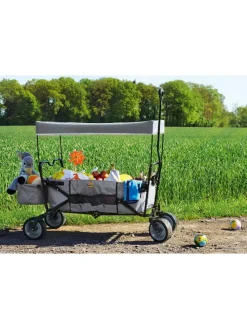 Klappbollerwagen Paxi in Grau, 124 x 59 x 102 cm