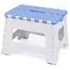 Klapphocker in Weiß/ Blau - (B)21 x (H)30 x (T)21 cm
