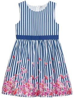 Kleid "Dtabea" in Blau/ Weiß