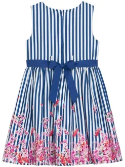 Kleid "Dtabea" in Blau/ Weiß