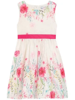 Kleid "Dualani" in Creme/ Pink