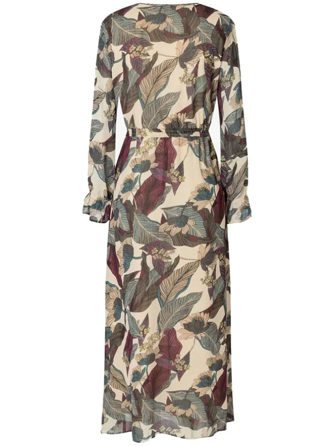 Kleid in Beige/ Grün