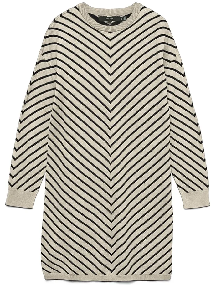 Kleid in Beige/ Schwarz