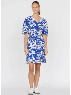 Kleid in Blau/ Weiß