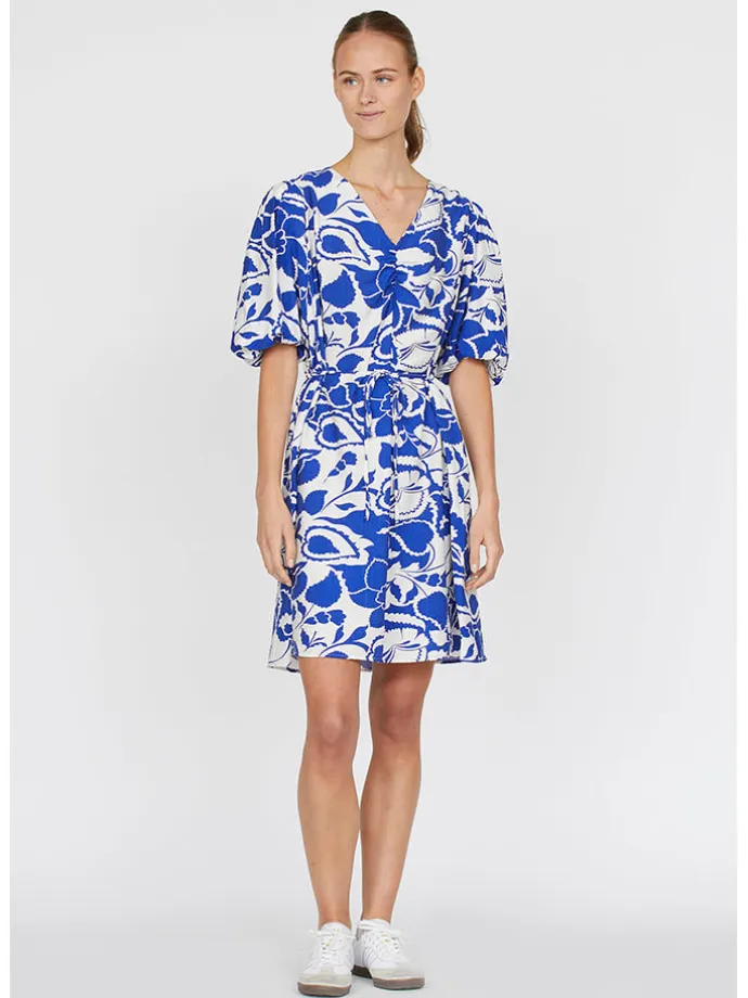 Kleid in Blau/ Weiß