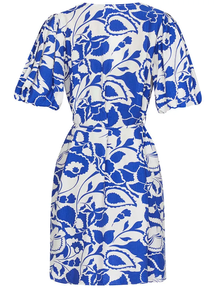 Kleid in Blau/ Weiß
