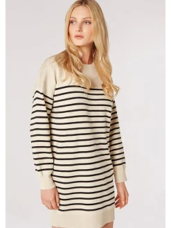 Kleid in Creme/ Schwarz