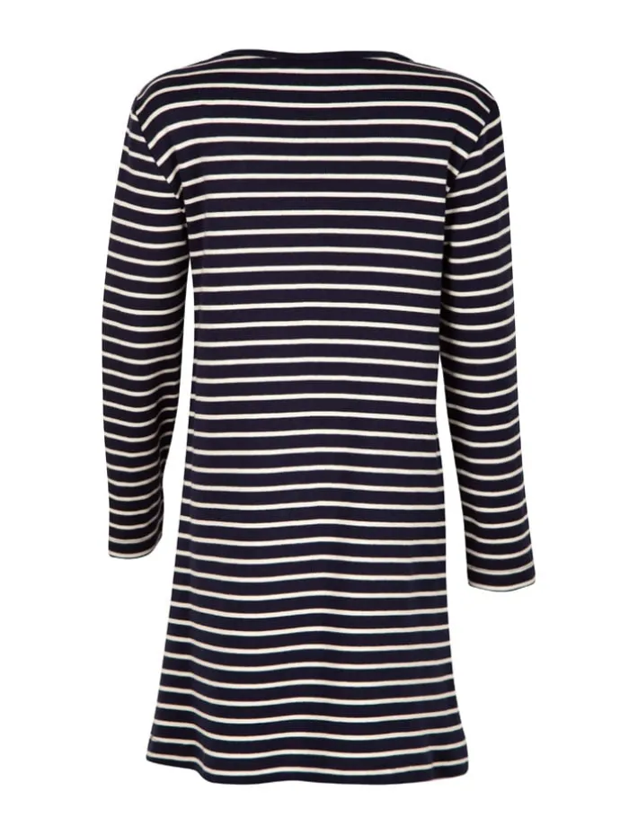 Kleid in Dunkelblau/ Weiß