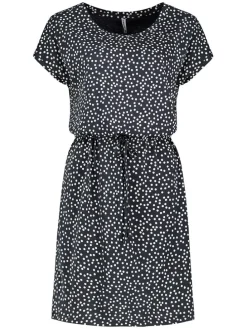 Kleid in Dunkelblau/ Weiß