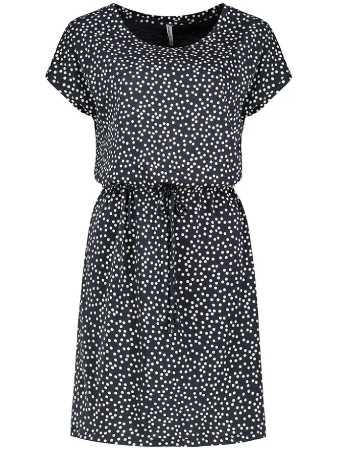 Kleid in Dunkelblau/ Weiß