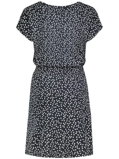 Kleid in Dunkelblau/ Weiß