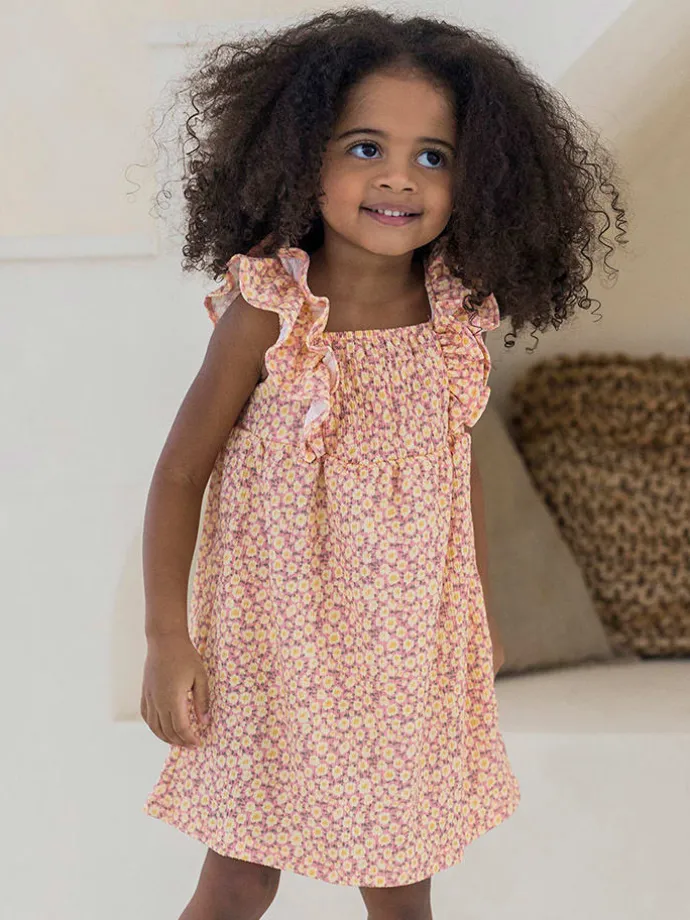 Kleid in Gelb/ Rosa
