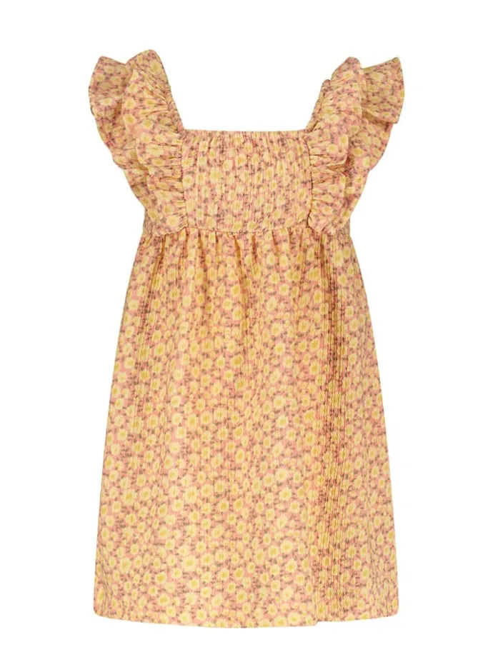 Kleid in Gelb/ Rosa