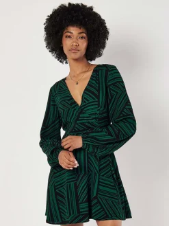 Kleid in Grün/ Schwarz