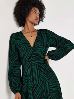 Kleid in Grün/ Schwarz