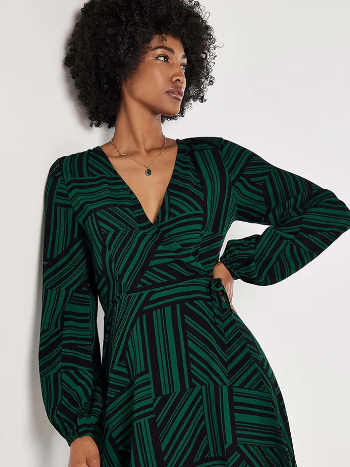 Kleid in Grün/ Schwarz