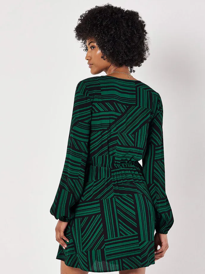 Kleid in Grün/ Schwarz