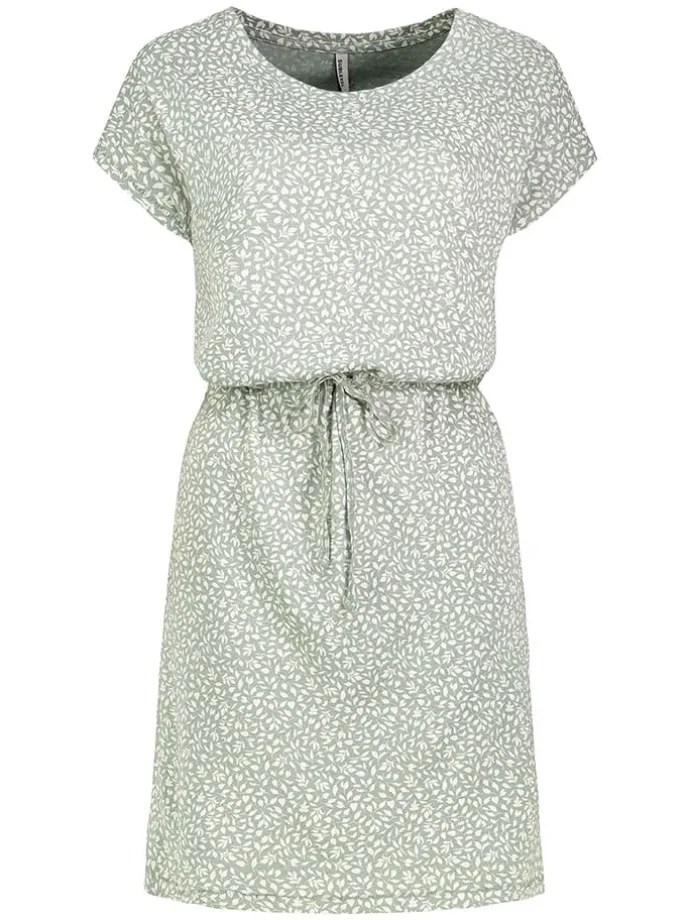 Kleid in Grün/ Weiß