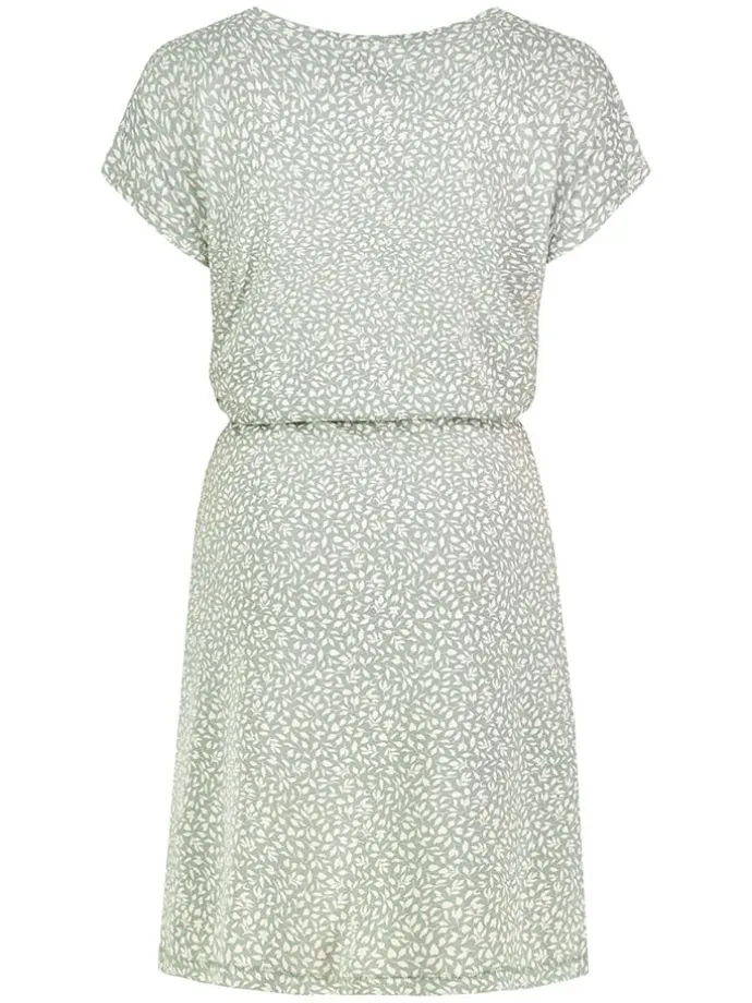 Kleid in Grün/ Weiß