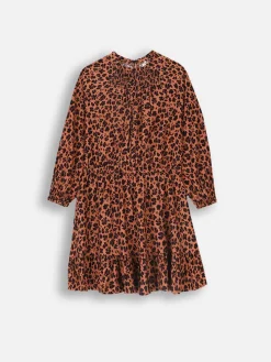 Kleid in Hellbraun/ Schwarz