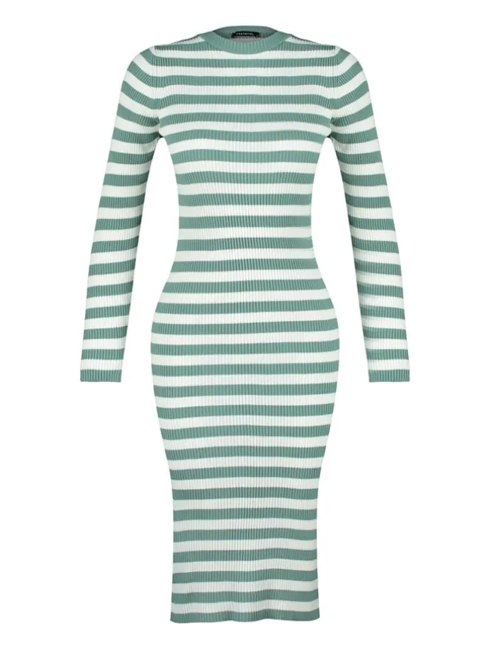 Kleid in Mint/ Weiß