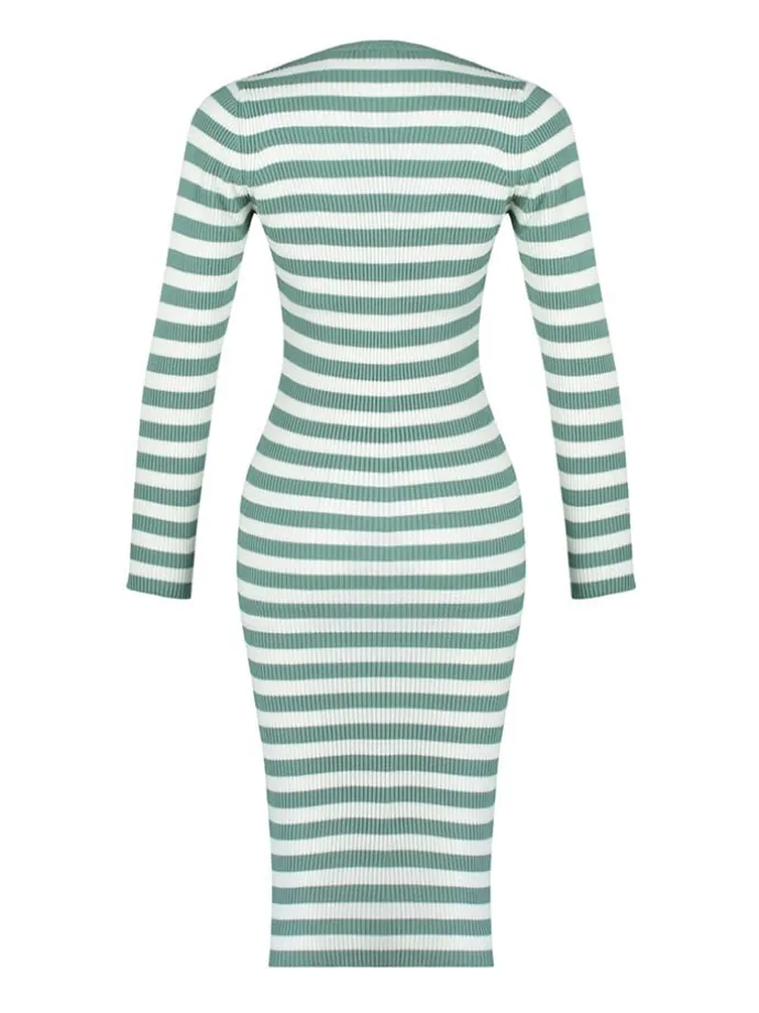 Kleid in Mint/ Weiß